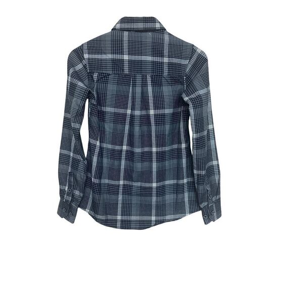 Dixxon Shirt Women’s Gray Blue The Paulson Plaid Button Up Flannel Pockets - Picture 2 of 8